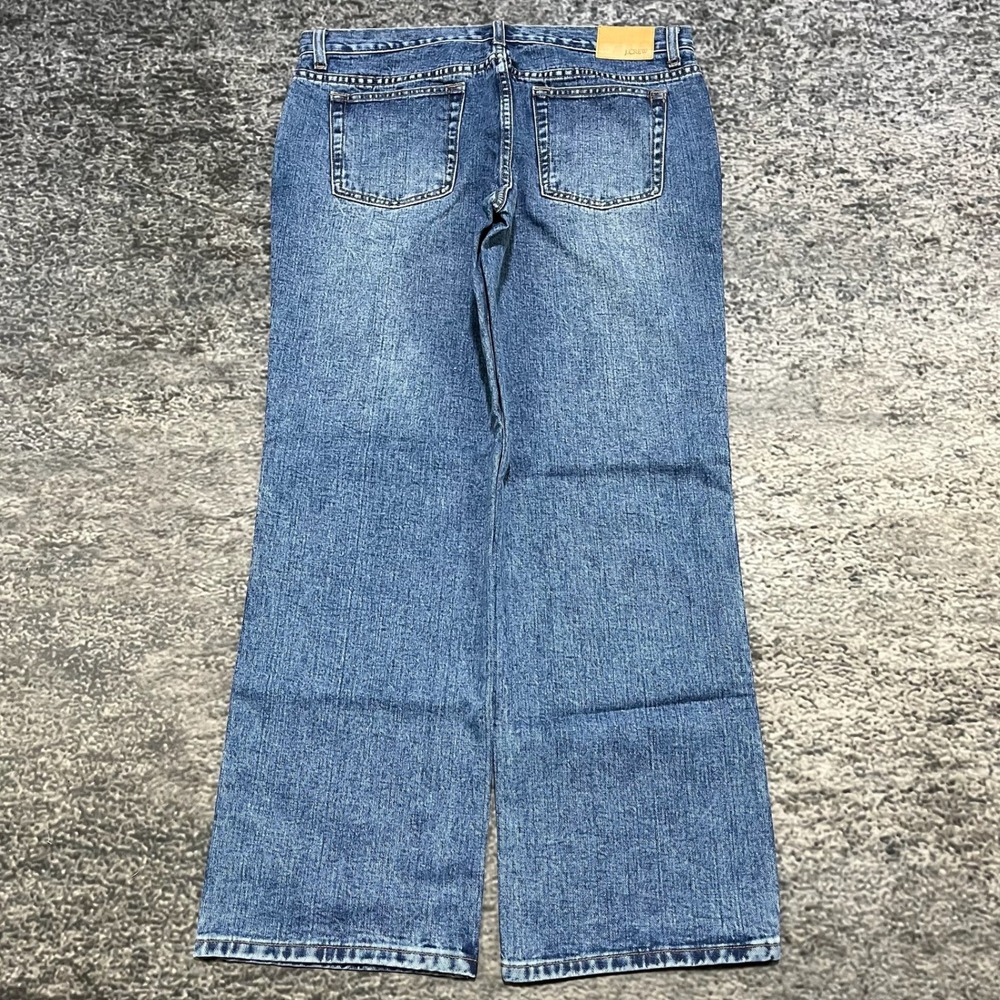 J. Crew Jeans Button Fly Bootcut Womens 14 (36x31) Blue Denim‎ Wide Leg